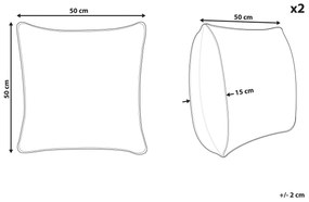 Sada 2 bavlnených vankúšov so vzorom 50 x 50 cm viacfarebná SIDI Beliani