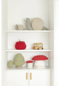 Červený/krémový látkový detský kôš na hračky ø 38x33 cm Big Mushroom – Lorena Canals