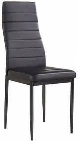 4 ks- ová sada jedálenských stoličiek, čierna