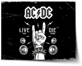 Sablio Plagát ACDC Live fast, die young - 60x40 cm