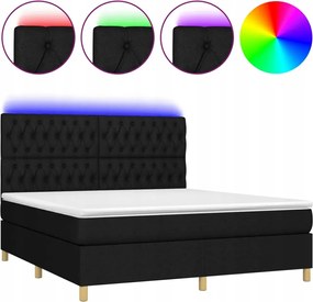 vidaXL Kontinentálna posteľ s matracom, čierna, 180 x 200 cm, látka