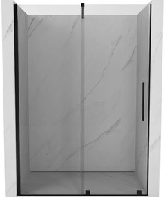 Mexen Velar, posuvné dvere do otvoru 140x200 cm, 8mm číre sklo, čierna matná, 871-140-000-01-70