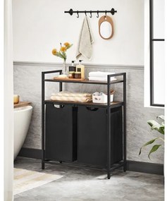 Koš na bielizeň REX hnedý/čierny