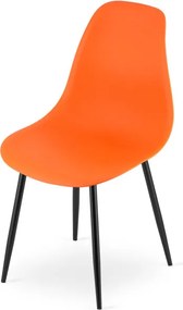 Set štyroch jedálenských stoličiek WAT oranžový - čierne nohy (4 ks)