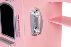 ECOTOYS Drevená detská kuchynka s efektmi zvuku, ružová