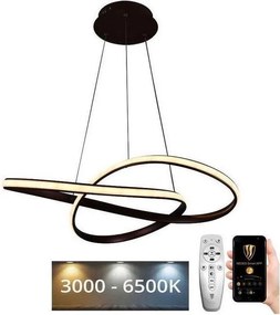Brilagi - LED Stmievateľný luster na lanku COSMOWAVE LED/70W/230V 3000-6500K hnedá + DO