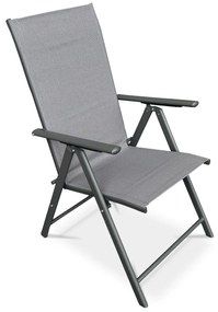 Autronic Záhradná stolička, kov, textil, sivá, AZC-S1116 GREY