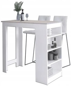 Barový stôl 115cm biely / dub sonoma