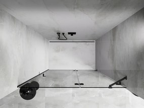 Mexen, Mexen Lunar pravé otočné sprchové dvere 135 cm, transparentné, pištoľový kov - 834-135-000-95-00-P