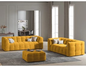 Žltý zamatový puf Windsor &amp; Co Sofas Vesta