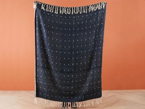 Bavlnená prikrývka 130 x 170 cm tmavomodrá TAARI Beliani