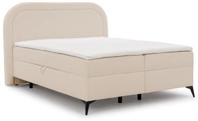Béžová boxspring posteľ s úložným priestorom 160x200 cm Ornes – Ropez