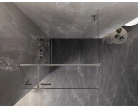 Mexen Lunar T, sklápací sprchový kút ľavý 110 x 110 cm, 8mm číre sklo, oceľový profil, 834T-110-110-97-00-L