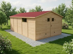domceknazahradu.sk - Drevený domček BRUNNERA - Premium, farba natur, (3,95 × 6,45 m), S_BRUNNERA2