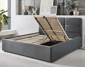 Posteľ Domango 180x200 cm, stredne šedá látka