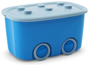 Svetlomodrý plastový detský úložný box 58x39x32 cm Funny Box – KIS