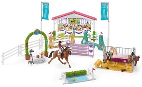 Schleich 42440 Turnajové závodisko s koníkmi a ošetrovateľkami s pohyblivými kĺbmi