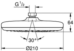 GROHE Tempesta 210 - Hlavová sprcha s jedným prúdom, chróm 26410000