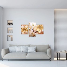 Obraz - Zlaté kvety (90x60 cm)