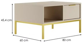 Konferenční stolek Austin 80 cm kašmír/zlatá