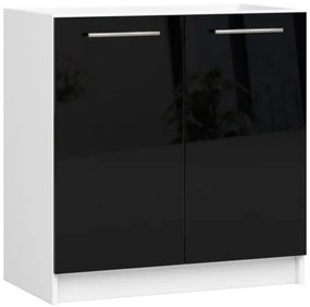 Spodná kuchynská skrinka pod drez OLIWIA S80 biela / čierna, lesk