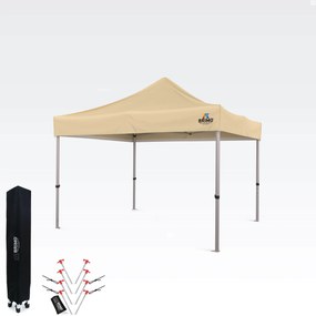 BRIMO Záhradný Altánok Skladací 3x3 m | Prémiová UV/PVC Ochrana | Pevná Konštrukcia BRIMO | Rýchle Skladanie Bez Náradia - bez stien - Béžová 35