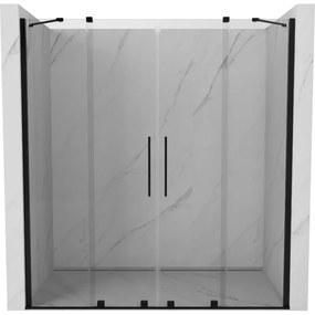 Mexen Velar Duo, posuvné dvere do otvoru 170x200 cm, 8mm číre sklo, čierna matná, 871-170-000-02-70