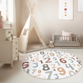 Prateľný detský hrací koberec ø100 cm Happy Numbers – Mila Home