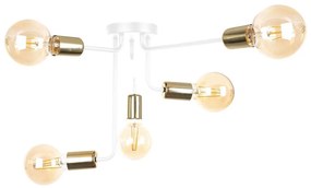 Prisadený luster NIXO 5xE27/60W/230V biela/zlatá