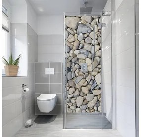 Samolepiaca fólia na stenu kúpeľne mySPOTTI fresh Kieselsteine 90x210 cm