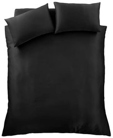 Čierne saténové obliečky na dvojlôžko/predĺžené 230x220 cm Silky Soft – Catherine Lansfield