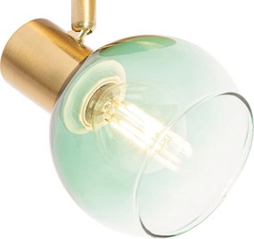 Art Deco bodové svetlo zlaté so zeleným sklom - Vidro