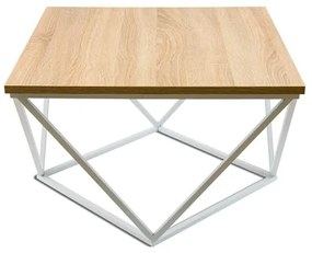 Konferenčný stolík CURVED 60x60 cm biela/béžová