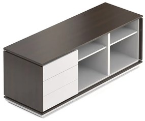 Kontajner Creator 153,6 x 53,6 cm, 3-modulový, biela / wenge