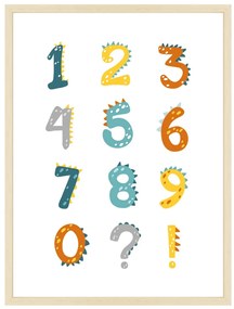 Dino Learning - čísla - obraz do detskej izby Bez rámu  | Dolope