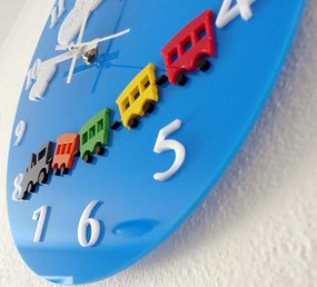 SENTOP | Moderné nástenné hodiny do detskej izby  I SENTOP FL-z97-BLUE-RAL5015 analógové