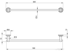 Deante Temisto, 1-radový vešiak na uterák 60cm, mosadzná, DEA-ADT_M621