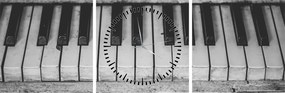 Obraz - Piano (s hodinami) (90x30 cm)