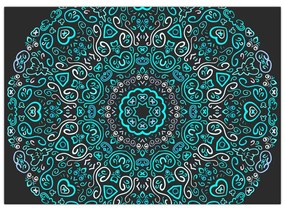 Sklenený obraz ornamentálne abstrakcie (70x50 cm)
