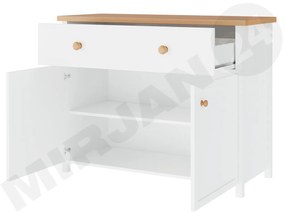 Komoda 2D1S Kos KS-05, Farby: biela / dub nash