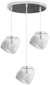 Toolight - Ľadová stropná závesná lampa ICE APP320 v modernom dizajne, 3xG4 20W, chrómová, OSW-00417