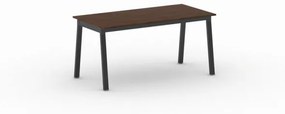 Kancelársky pracovný stôl PRIMO BASIC, čierna podnož, 1600 x 800 mm, orech