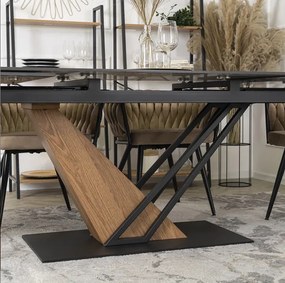 Vintino rozkladaci jedálenský stôl SANNY 180–240 cm čierny dub/čierny