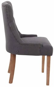 Jedálenská stolička Aberdeen - látka, drevené nohy antik svetlé - Tmavo sivá