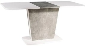 Jedálenský stôl Signal CALIPSO biely mat/sivá (efekt betonu)