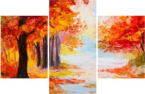 Obraz - Olejomaľba, farebná jeseň (90x60 cm)