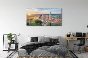 Obraz na akrylátovom skle Krakow castle panorama svitania 140x70 cm