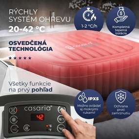 Nafukovacia vírivka OASIS pre 6 osôb, štvorcová, čierna Casaria