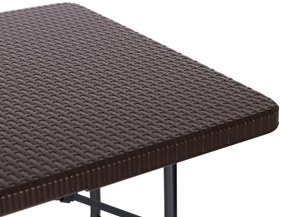 Skladací záhradný stôl, 180 cm, ratan