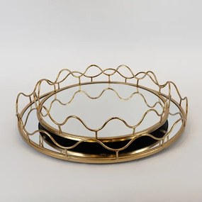 SADA 2x Dekoračný podnos pr. 39/30,5 cm